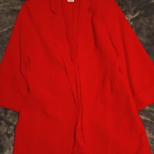 KJordan Blazer M Red 3/4 cuffed sleeves. Great blazer.